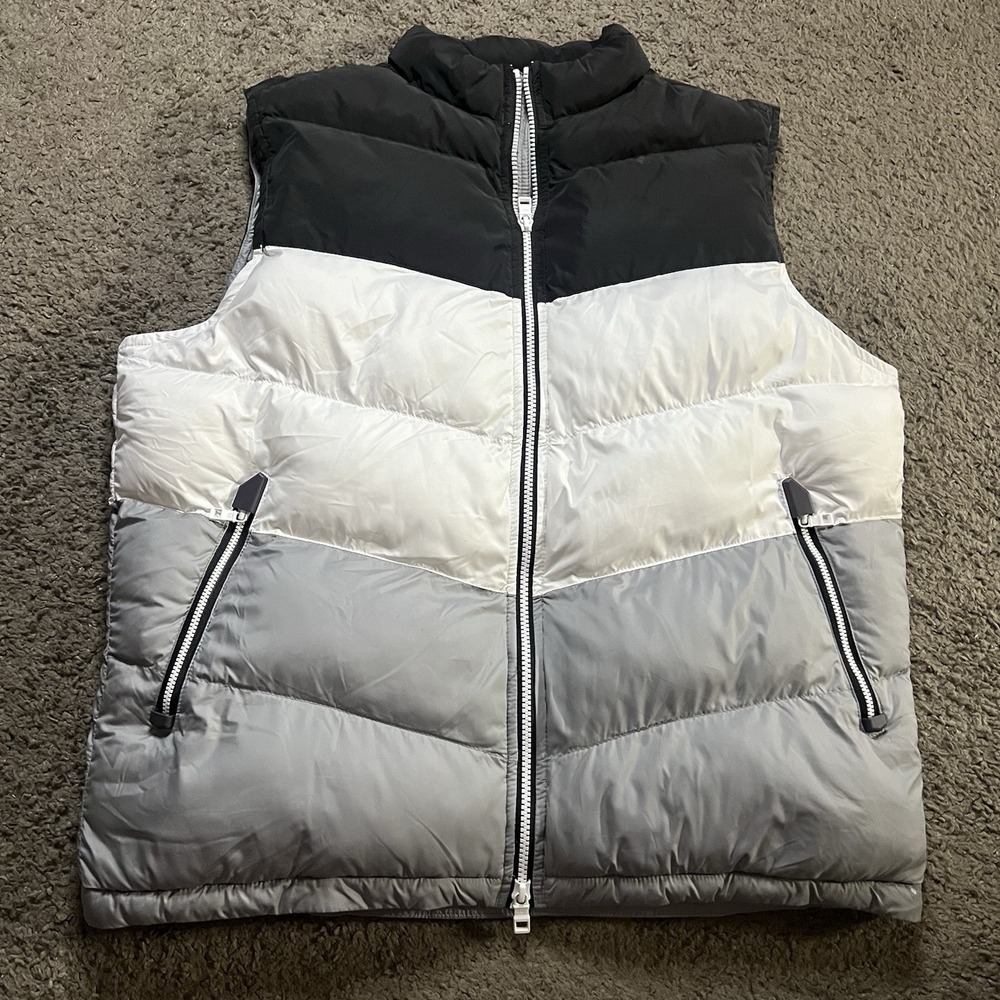 Peter Millar Men's Black/White/Gray Colorblock Apres Ski Puffer Vest $298